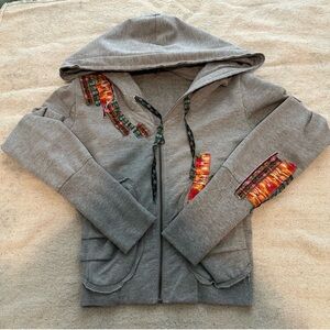 Gray Hoodie with Colorful Accents